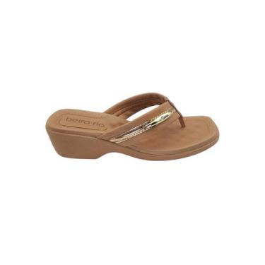 Imagem de Chinelo Beira Rio Feminino Dedo Ana Bela Baixo Conforto Leve, 38, Nude