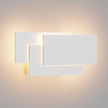 Imagem de Ralbay Arandela de parede moderna LED 36W de alumínio branco fosco minimalista para quarto e corredor, 2700-3000K branco quente, com fio, não regulável