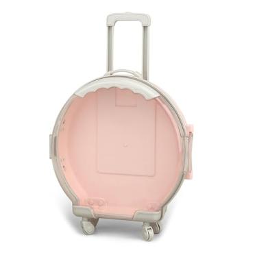 Imagem de Mala de boneca, organizador de brinquedos para crianças, mini bonecas, mala de viagem, brinquedo, mini caixa de bagagem, mala de rolamento para boneca, crianças (Rosa claro)