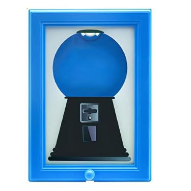 Imagem de Dispensador de doces, Rare Vintage a moldura de doces baratos - arte de máquina de doces pendurados, mini máquina de gumball de biscoitos na parede, (blue)