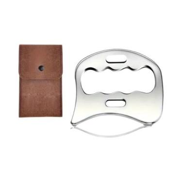 Imagem de Ferramenta De Massagem Gua Sha Em Aço Inoxidável, Raspador Muscular, F