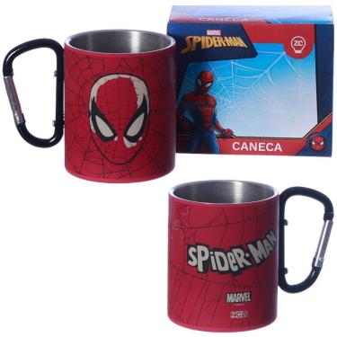 Imagem de Caneca Homem Aranha Aço Inox Com Mosquetão Oficial Marvel