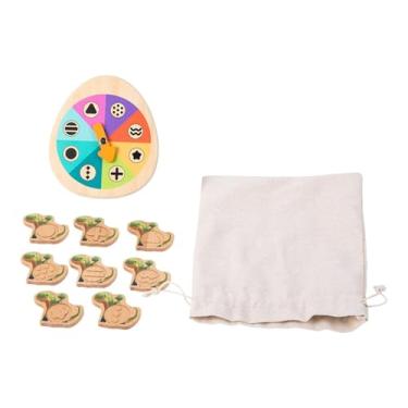 Imagem de simhoa Brinquedo classificador de formas Montessori, blocos sensoriais de dinossauro de madeira, brinquedo com 8 blocos, brinquedos motores finos, jogo