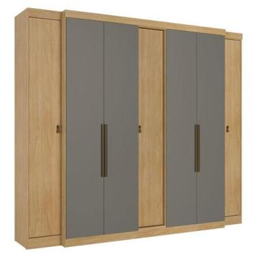 Imagem de Guarda Roupa Casal Supremo 7 Portas Nogal Gris Acetinado - THB - THB M