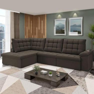 Imagem de Sofá de Canto 3 Lugares Retrátil e Reclinável com Chaise Florença 260c