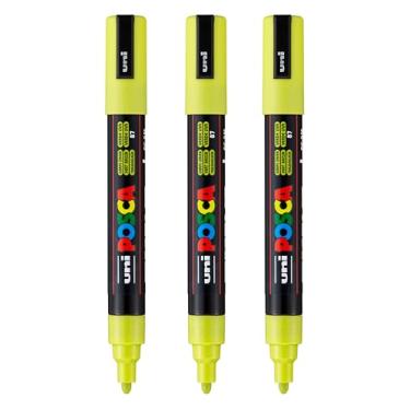 Imagem de posca Marcadores de tinta à base de água PC-5M, ponta média reversível (1,8-2,5 mm), verde uva, 3 unidades