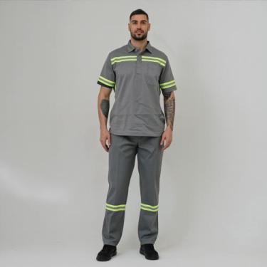 Imagem de Uniforme Profissional de Segurança - Faixas Refletivas - Conjunto Calç