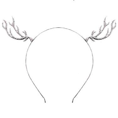 Imagem de Faixa de cabelo de chifre de rena de Natal com chifre de veado, faixa de cabelo de chifre fulvo, para mulheres e meninas, acessório de cabeça para decoração de festa, cosplay, acessórios feitos à mão