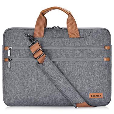 Imagem de LONMEN Bolsa de ombro para laptop de 14 polegadas, capa de transporte para MacBook Pro 2019 de 15 polegadas/MacBook Pro Retina/Microsoft Surface Book 2 / Dell XPS 15/14 polegadas Laptop/Chromebook