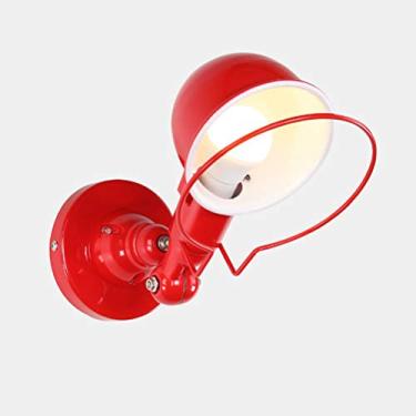 Imagem de Luminária de parede ajustável de metal para cama interna, abajur ajustável para leitura, luminária interna para quarto, sala de estar, corredor, vermelho
