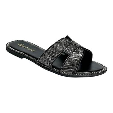 Imagem de Tamanco Santinelli Flat Slide Strass 1618-019 Preto