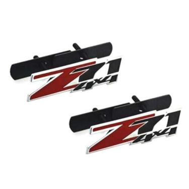 Imagem de Emblema 2X OEM Red Grille Z71 4x4 compatível com Gm Chevrolet Silverado 2500hd 3500hd Sierra Tahoe ChromeEmbRoom EmbRoom