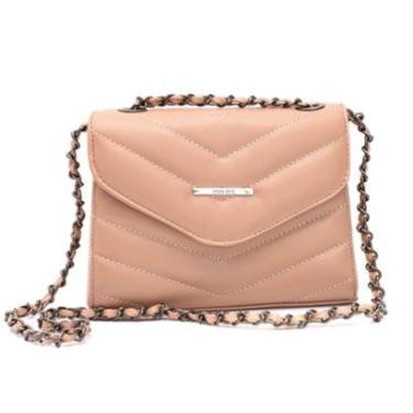 Imagem de Bolsa Feminina Transversal Maria Milão Pequena Corrente Rosê-Feminino
