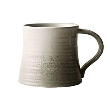Imagem de GRFIT Caneca de cerâmica, retrô simples xícara de café doméstica xícara de chá tecnologia de forno caneca de café (cor: latão)