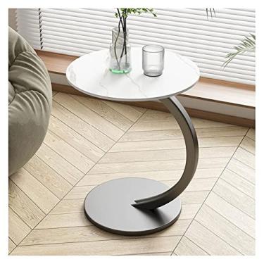 Imagem de URGDWEKJY Mesa central redonda, mesa de centro para sala de estar, quarto, espaço pequeno, mesa lateral fácil de montar, mesa de cabeceira com pernas de metal, mesa de quarto (B)