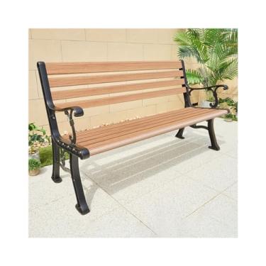 Imagem de URGDWEKJY Móveis de entrada, banco de parque ao ar livre, banco simples com encosto, adequado para terraço, piscina, jardim, cadeiras ao ar livre