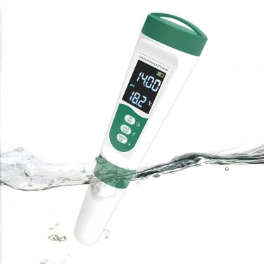 Imagem de VQP Testador de sal de piscina e medidor de pH 5 em 1, kit de teste de água salgada EC e TDS de temperatura de pH 5 em 1, testador digital de água de piscina para aquário de água salgada, piscinas