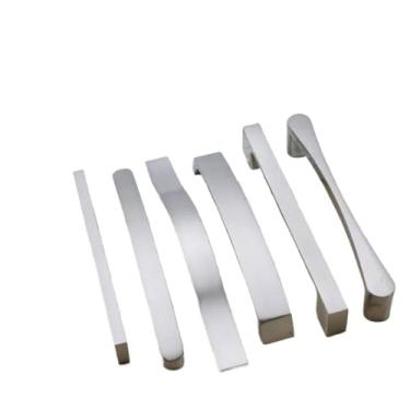 Imagem de CXYFQUUK Puxadores de porta de armário escovados de liga de alumínio puxadores de gaveta puxadores de porta de armário de cozinha puxadores de móveis ferragens 2 peças (1-96 mm)