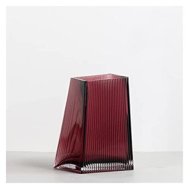 Imagem de Vaso de vidro em pó de água fria transparente para casa decoração de flores modelo criativo sala de entrada decoração de mesa vaso de decoração de casa (cor: 2) (1)