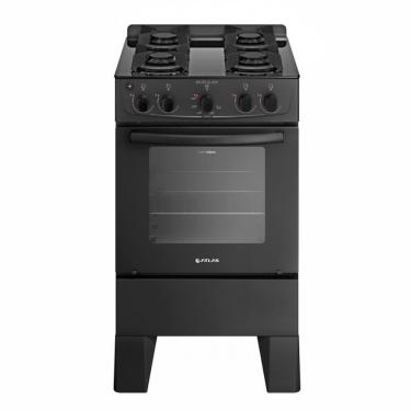 Imagem de Fogão 4 Bocas Atlas Automático Mesa De Vidro Milão Glass Preto Bivolt
