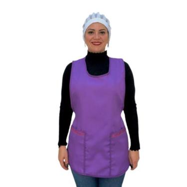Imagem de Kit avental bata + touca - Armarinho Neves, Roxo