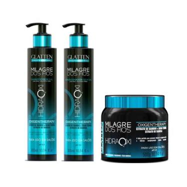 Imagem de Glatten Milagre dos Fios Hidra Oxi Shampoo e Condicionador e Máscara
