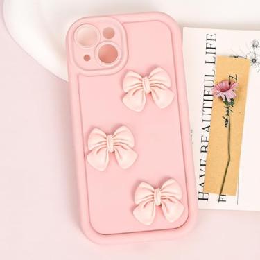 Imagem de Capa compatível com iPhone 14, linda fita de laço 3D com design estético, capa de telefone antiarranhões (pacote único)