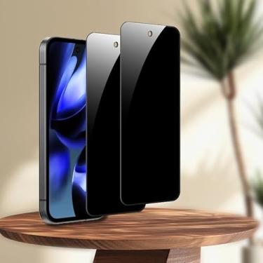 Imagem de Pacote com 2 protetores de tela de vidro temperado para Google Pixel 9A, dureza 9H, transparente, antiarranhões, sem bolhas