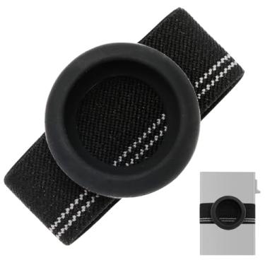 Imagem de Suporte AirTag de silicone para carteiras pop-up, acessório de carteira com alça elástica – seguro, leve, compatível com Apple AirTag (pacote com 1) (versão de silicone preta)