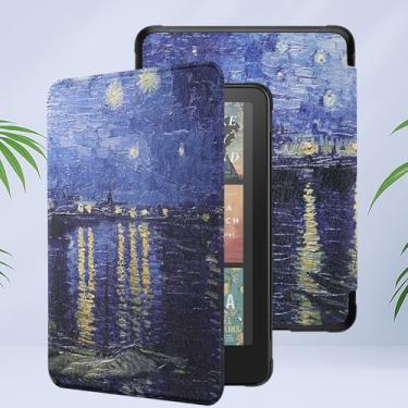 Imagem de Capa para Kindle Paperwhite 12ª geração 2024 de 17.8 cm e Kindle Colorsoft Signature Edition, capa protetora de couro PU premium com despertar/hibernar automaticamente