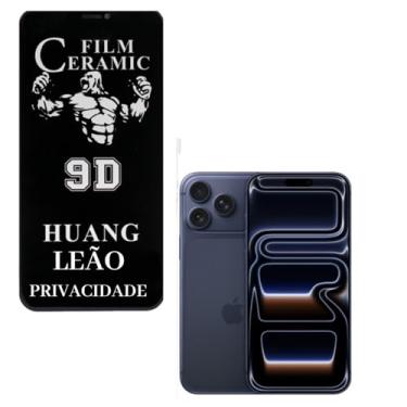 Imagem de Película Cerâmica Privacidade Brilhante IPhone X 11 12 13 14 15 16e PRO MAX Proteção Total, Anti-Risco e Anti-Espião (14 PRO MAX / 15 PLUS)