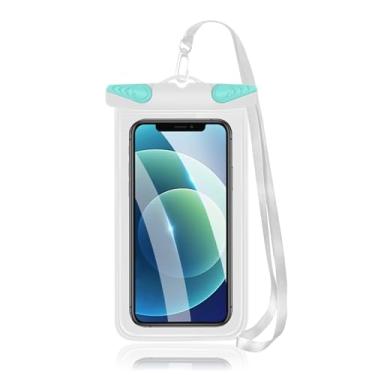 Imagem de Bolsa à prova d'água, capa à prova d'água com cordão, bolsa seca para celular IPX8 Kayak Cruise Ship Essentials (branca)