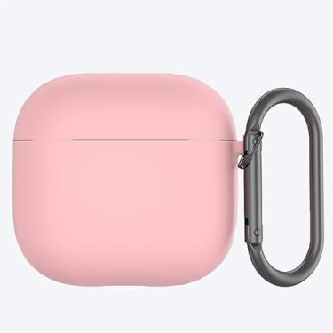 Imagem de Capa protetora para fones de ouvido AirPods 4/capa de silicone Bluetooth para fone de ouvido, rosa