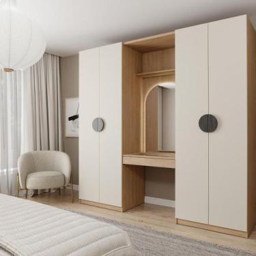 Imagem de Conjunto Modulado Joy 3 Peças Módulo Nichos com 2 Gavetas, Penteadeira