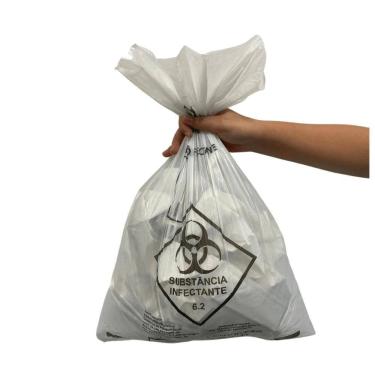 Imagem de Saco Para Lixo Hospitalar Infectante C/100Un 50 Litros