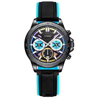 Imagem de Relógio De Quartzo Masculino Impermeável Esportivo Com Pulseira De Silicone Impermeavel Azul