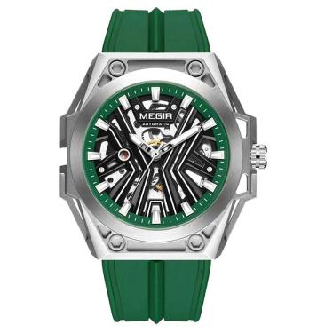 Imagem de Relógio Masculino Automático Esportivo Pulseira De Silicone Impermeavel Verde