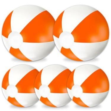 Imagem de Bola de praia inflável Whaline, 5 unidades, 40 e 60 cm, piscina redond