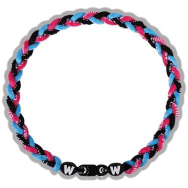 Imagem de Willtok Colar de beisebol premium de 45,7 cm com design de tornado de corda tripla trançada de nylon, 18 inch, Couro e nylon, Sem Pedra Preciosa