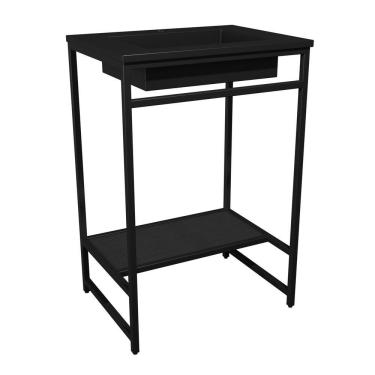 Imagem de Gabinete Banheiro Ferro Iron Black 60x45cm Preto Fosco