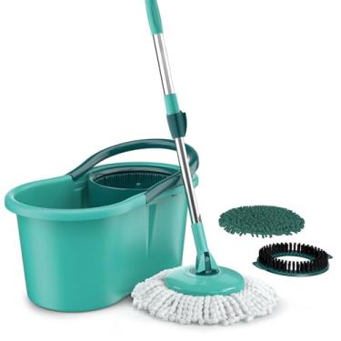 Imagem de Mop Giratório 3 em1, balde com 12 litros e 3 opções de Refis, ( microfibra, tira pó e limpeza pesada) MOP8258, Flash Limp