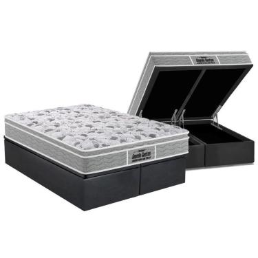 Imagem de Cama Box Baú Queen: Colchão Anatômico Probel D45 / Ep Plus + Base Gray(158X198)