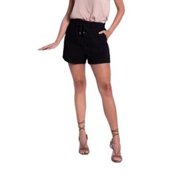 Imagem de Shorts Sarja Lunender Clochard Com Cadarço Preto Tam. 36-Feminino