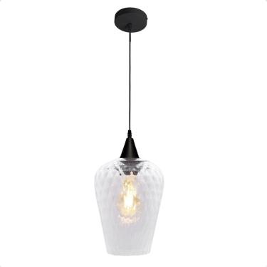 Imagem de Pendente Monalisa G Boreal Transparente E27 Bivolt Preto