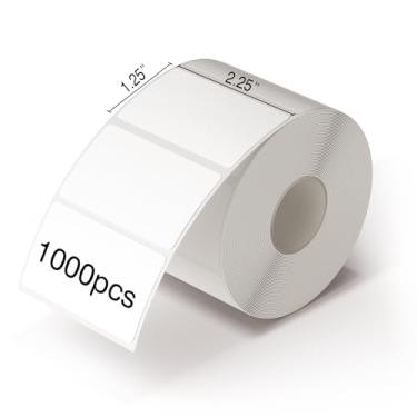 Imagem de Papel de etiqueta térmica de 5,7 x 3,15 cm, rolo de adesivo de código de barras autoadesivo branco, 1000 etiquetas/rolo, etiquetas de impressora térmica direta compatíveis com Rollo, MUNBYN, Jadens
