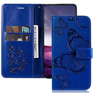 Imagem de MEMAXELUS Capa carteira para Samsung Galaxy A24 4G, Galaxy A24 4G, capa de telefone com suporte magnético para cartão, capa protetora de couro PU de 6,5 polegadas para Galaxy A24 4G 2022 azul