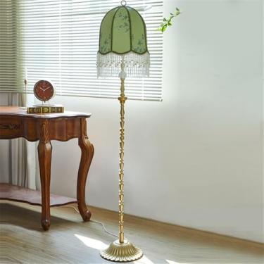 Imagem de Luminária de chão francesa de luxo com franjas, LED, estilo retrô americano, para sala de estar, sofá, quarto, escritório, casa de campo, hotel, estilo campestre europeu, criativa, decorativ