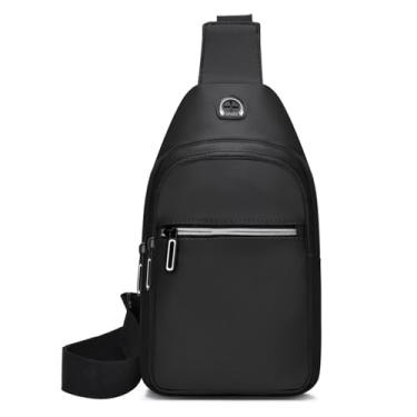 Imagem de Mochila tiracolo pequena para mulheres e homens, bolsa de peito, bolsa tiracolo para viagens, esportes, corrida, caminhada, Preto, Simplicidade