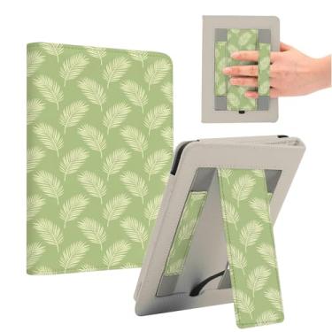 Imagem de Forever Song Capa, compatível com e-Readers Paperwhite/colorsoft 12ª/11ª geração (2024/2021, capas para tablet de 7/17.3 cm/capa com duas alças de mão e suporte, acessórios. Folha de palmeira verde