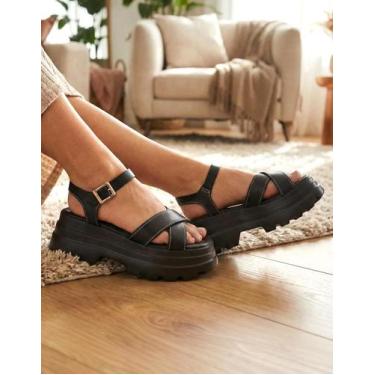 Imagem de Sandália Ramarim Feminina Plataforma 2542201, Preto, 37